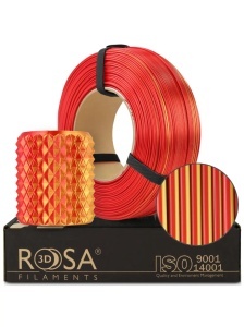 Filament Rosa 3D ReFill PLA Magic Silk Fire (gold + red) 1,75mm 1Kg