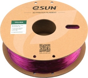 Filament elastic TPU-95A eSUN Translucent Purple 1,75 mm 1 kg - Img 3