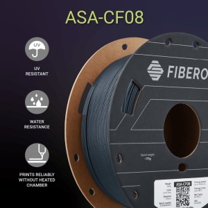Filament Fiberon ASA-CF08 Gri Închis 1.75 mm 500g - Img 2