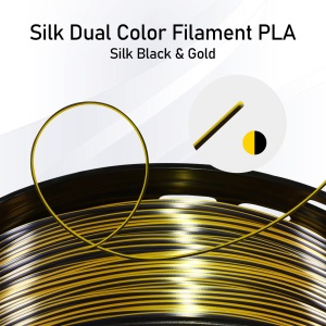 Filament Jamg He PLA Silk Dual-color Black-Gold (Negru-Auriu) 1 KG 1.75 mm - Img 2