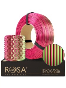Filament Rosa 3D ReFill PLA Magic Silk Dragon Fruit (green + fuchsia) 1,75mm 1Kg