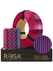 Filament Rosa 3D ReFill PLA Magic Silk Midnight City (blue + fuchsia) 1,75mm 1Kg