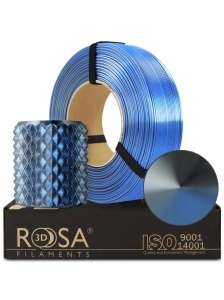 Filament Rosa 3D ReFill PLA Magic Silk Storm Shadow Blue-Graphite-Steel 1,75mm 1Kg