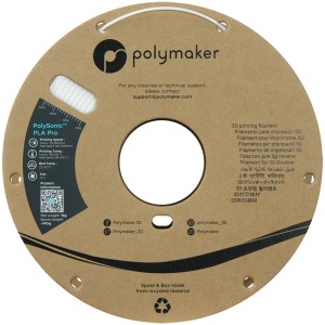 PolySonic PLA Pro 1.75mm White (Alb) 1kg - Img 3