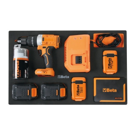 Set bormasina cu 2 acumulatori 4Ah si accesorii pentru gaurit si insurubat Beta M320