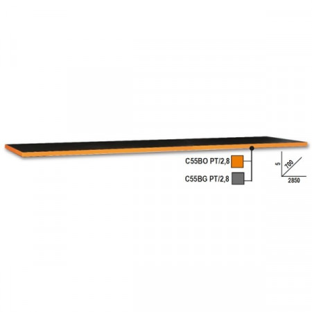 Blat de lucru pentru banc, 2,8m, portocaliu C55BO PT/2,8