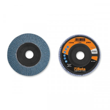 Disc lamelar abraziv pentru slefuit, zirconiu, Ø115 mm, PREMIUM LINE 11200A