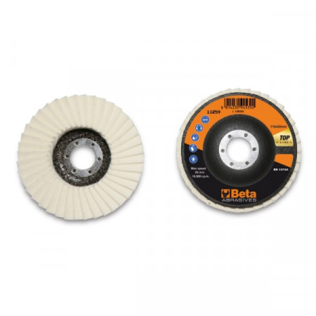 Disc lamelar din pasla, spate fibra de sticla Ø115-125mm TOP LINE 11259
