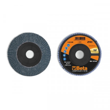 Disc lamelar abraziv pentru slefuit, zirconiu, spate plastic, Ø125mm, TOP LINE 11212B