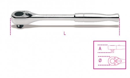Cheie cu clichet actionare 1/2", maner metalic 920M/55