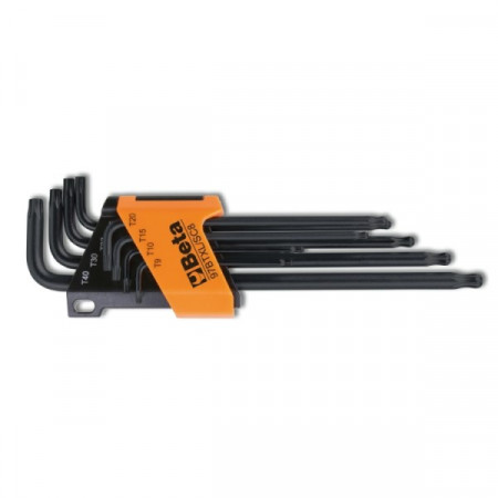 Set 8 imbusuri L, cu cap sferic, pentru șuruburi cu cap Torx®, varianta lunga, 97BTXL/SC8