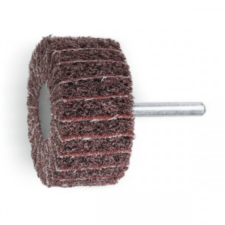 Perie lamelara abraziva si fibra sintetica din corindon Ø80mm, cu tija Ø6mm 11276C