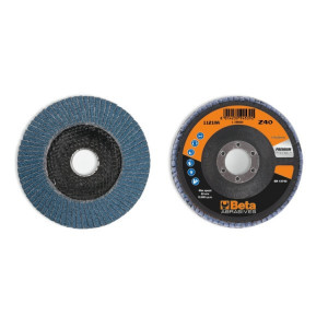 Disc conic lamelar abraziv pentru slefuit, zirconiu, spate fibra de sticla, Ø115mm, PREMIUM LINE 11210A