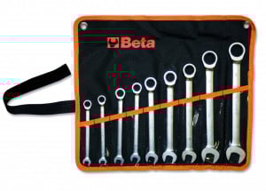 Set chei combinate cu clichet, 9 piese, in suport compact 141/B9