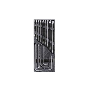 Set chei combinate (8-19mm) si imbusuri hexagonale (2.5-10mm) INOX in suport termoformatat T23
