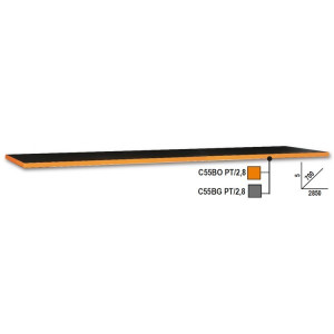 Blat de lucru pentru banc, 2,8m, gri C55BG PT/2,8