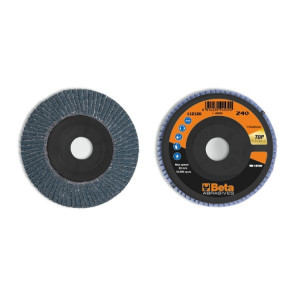 Disc lamelar abraziv pentru slefuit, zirconiu, spate plastic, Ø115mm, TOP LINE 11212A