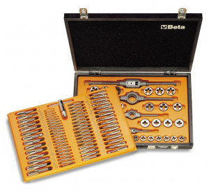 Set filiere, tarozi si accesorii, in cutie de lemn 446/C110
