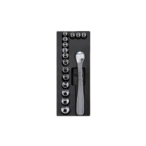 Set tubulare si clichet 1/2, din INOX 10-32mm in suport termoformatat T99