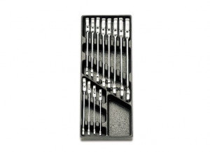 Set chei combinate cu clichet articulat, 8-19mm in suport termoformatat T46