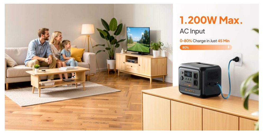 Re&icirc;ncărcare rapidă 1.200W