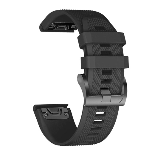 Curea silicon compatibil Garmin Instinct 2, latime curea 22mm, negru, eR D L
