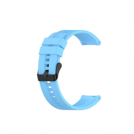 Curea silicon compatibil Huawei GT 2, 42mm, albastru deschis, latime curea 20mm, eR D L