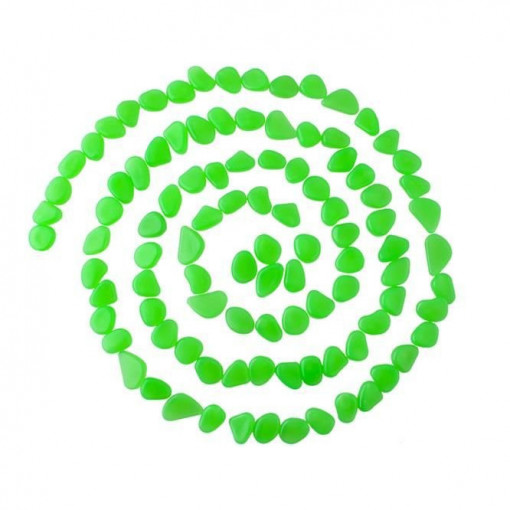 Pietre decorative fosforescente, diametru 2-3 cm - set x100 - lumineaza glow Verde