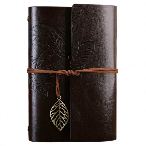 Agenda tip jurnal retro de calatorie A5, negru,eR D L
