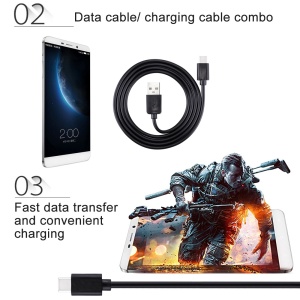 Cablu de date si incarcare HAWEEL Fast Charging Type-C la USB 2.0, 1m, negru - Img 4