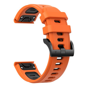 Curea ceas din silicon compatibil Garmin Fenix 7, latime curea 22 mm, portocaliu, eR D L - Img 1