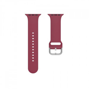 Curea silicon compatibil Apple Watch 7 42/44/45mm, wine red, latime curea 22mm, eR D L - Img 1