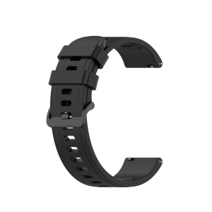 Curea silicon compatibil Garmin Venu SQ, latime curea 20mm, negru, eR D L - Img 1