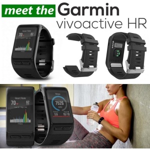 Curea silicon compatibil Garmin Vivoactive HR, latime curea 30mm, negru, eR D L - Img 5