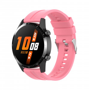 Curea silicon compatibil Huawei GT 2 , 46mm , roz , latime curea 22mm . eR D L - Img 4