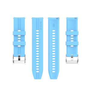 Curea silicon compatibil Huawei GT 3, GT 3 PRO, 46mm, albastru deschis, latime curea 22mm, eR D L - Img 3
