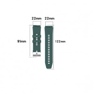 Curea silicon compatibil Huawei GT 3, GT 3 PRO, 46mm, verde inchis, latime curea 22mm, eR D L - Img 3