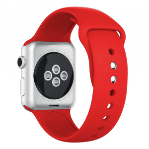 Curea silicon compatibila cu Apple Watch 1/2/3, 38/40/41mm, rosu, latime curea 20mm, eR D L - Img 3