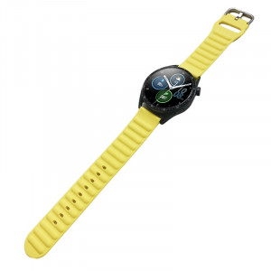 Curea universala din silicon pentru ceas, latime curea 22mm, galben, eR D L - Img 2