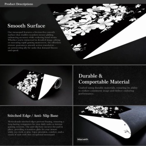 Mousepad profesional pentru jucatori, negru, 90x40cm, eR D L - Img 5
