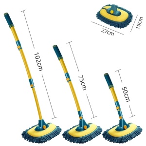 Pachet Spălare + Lustruire Auto: Perie Telescopică & Lavetă Microfibră 100×50cm - Img 4