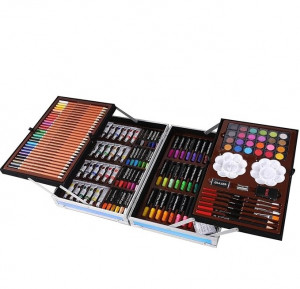 Set complet pentru desenat si pictat, 145 de elemente , albastru, eR D L - Img 1