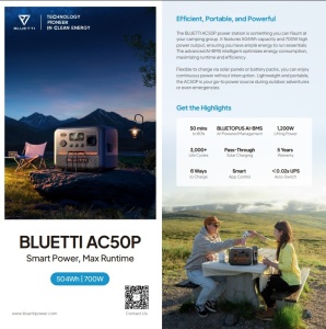 Statie de alimentare portabila Bluetti AC50P , 700 W, 504 Wh, baterie tip LiFePO₄ - Img 10