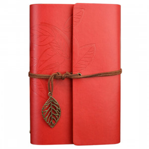 Agenda tip jurnal retro de calatorie A5, rosu, eR D L - Img 1