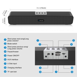 Boxa Bluetooth soundbar 10W, eR D L - Img 2