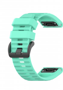 Curea ceas din silicon compatibil Garmin Fenix 5x, Fenix 5x Plus, Fenix 6x,Fenix 6x Pro, latime curea 26 mm, Lake Blue, eR D L - Img 1
