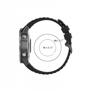 Curea ceas din silicon compatibil Garmin Fenix 6, Fenix 6 Pro, latime curea 22 mm, negru, eR D L - Img 3