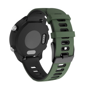 Curea ceas silicon compatibil Garmin Vivoactive 4 , latime 22mm, army green-negru, eR D L - Img 3