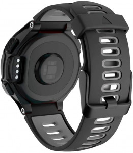 Curea silicon compatibil Garmin Forerunner 735 XT , 22 mm , Negru/Gri . eR D L - Img 4