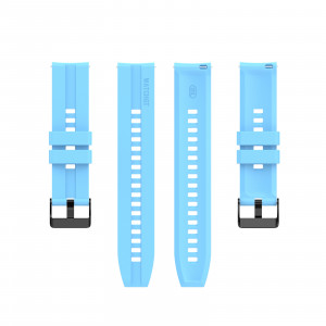 Curea silicon compatibil Huawei GT 2, 42mm, albastru deschis, latime curea 20mm, eR D L - Img 3